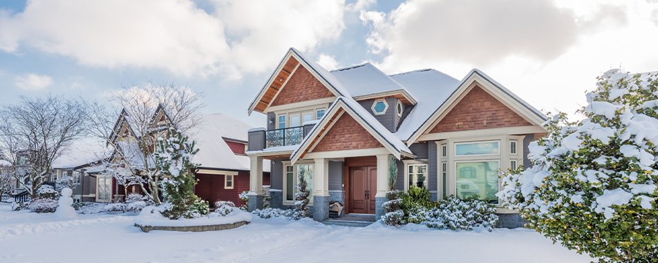 House exterior in winter House exterior in winter