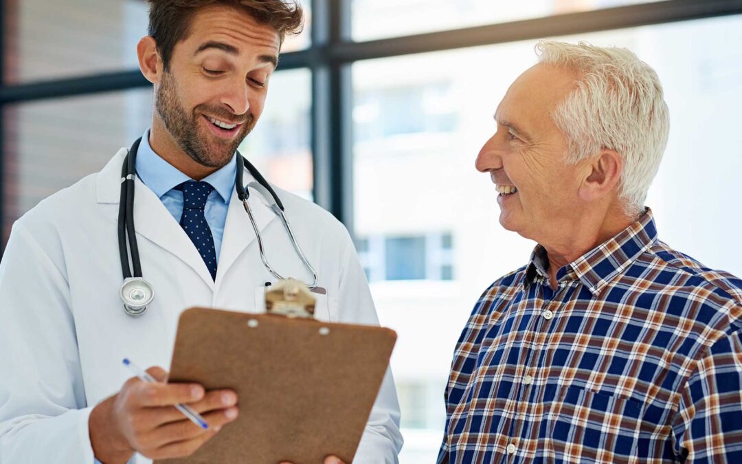 Hospital,,Insurance,Or,Medical,With,Doctor,And,Old,Man,In